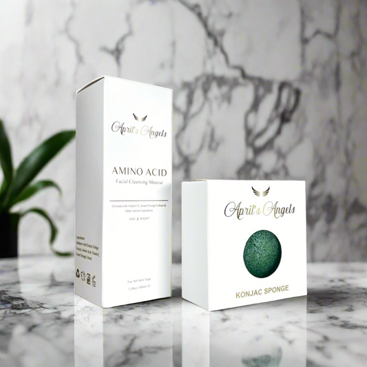 AMINO-ACID CLEANSER & ORGANIC KONJAC SPONGE BUNDLE