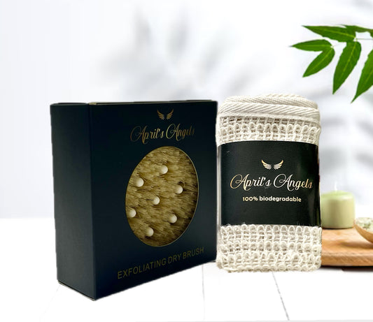 EXFOLIATING DRY BRUSH & SISAL WASHCLOTH DUO